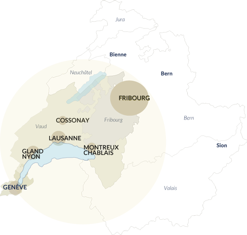 Carte de regions - Fribourg